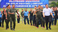 Jalin Silaturahmi Dan Perkokoh Sinergitas Empat Pimpinan TNI – POLRI Lampung Olahraga Bersama 