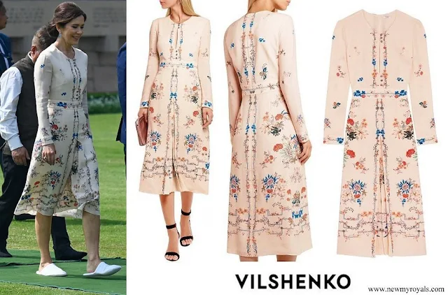 Crown Princess Mary wore VILSHENKO Jerry floral print silk dress