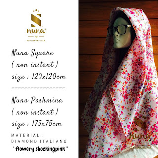 nuna square dan pashmina flowery shockingpink