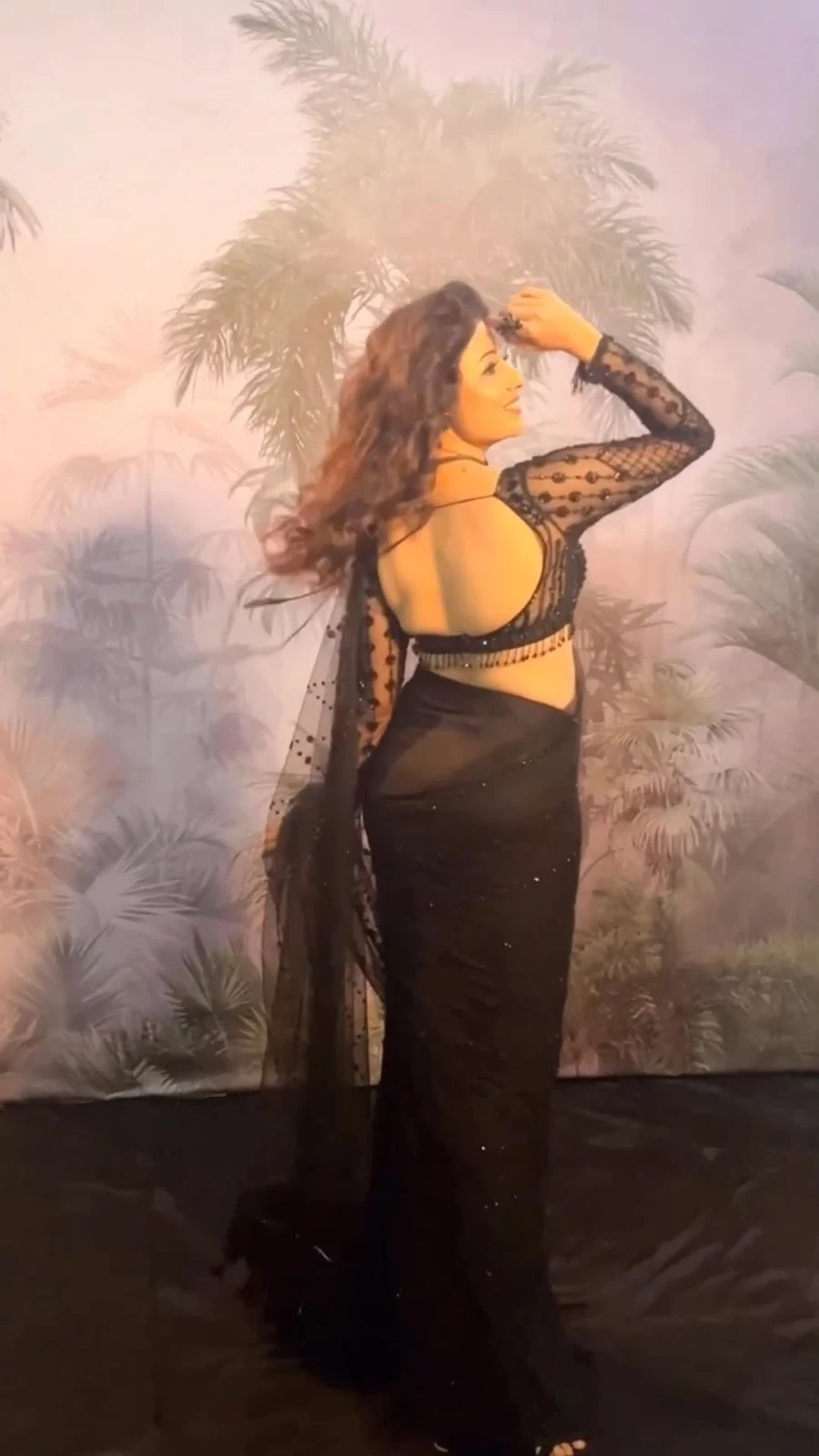 Paridhi Sharma backless sheer black saree hot tv actress