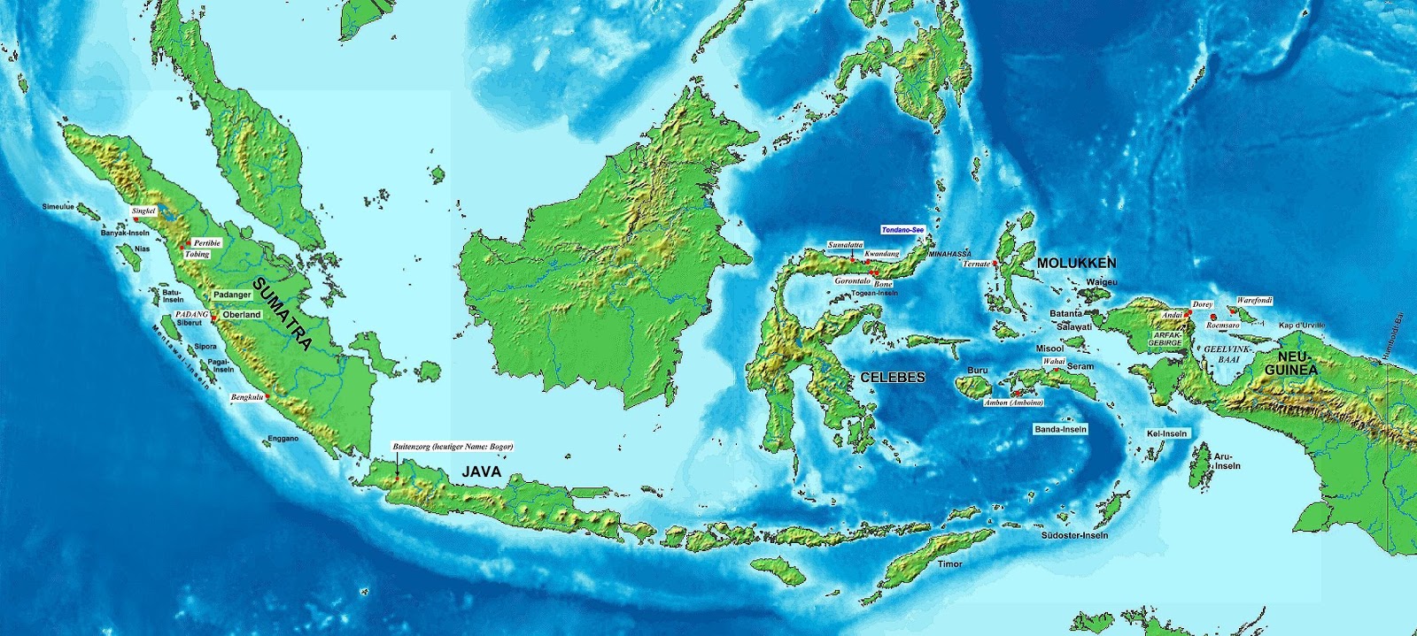 Batas Wilayah Negara Indonesia Bagian Timur, Barat, Utara 