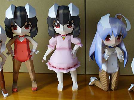 Touhou Project Papercraft Tewi Inaba and Reisen Udongein Inaba