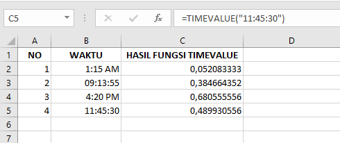 Fungsi TIMEVALUE: Kegunaan, Contoh, dan Tutorial di Microsoft Excel