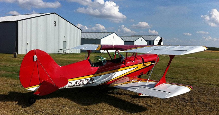 Kathryn's Report: Acro Sport II, C-GTXT: Accident occurred August 22, 2012  in a community lagoon, N of Manitou, Manitoba - Canada