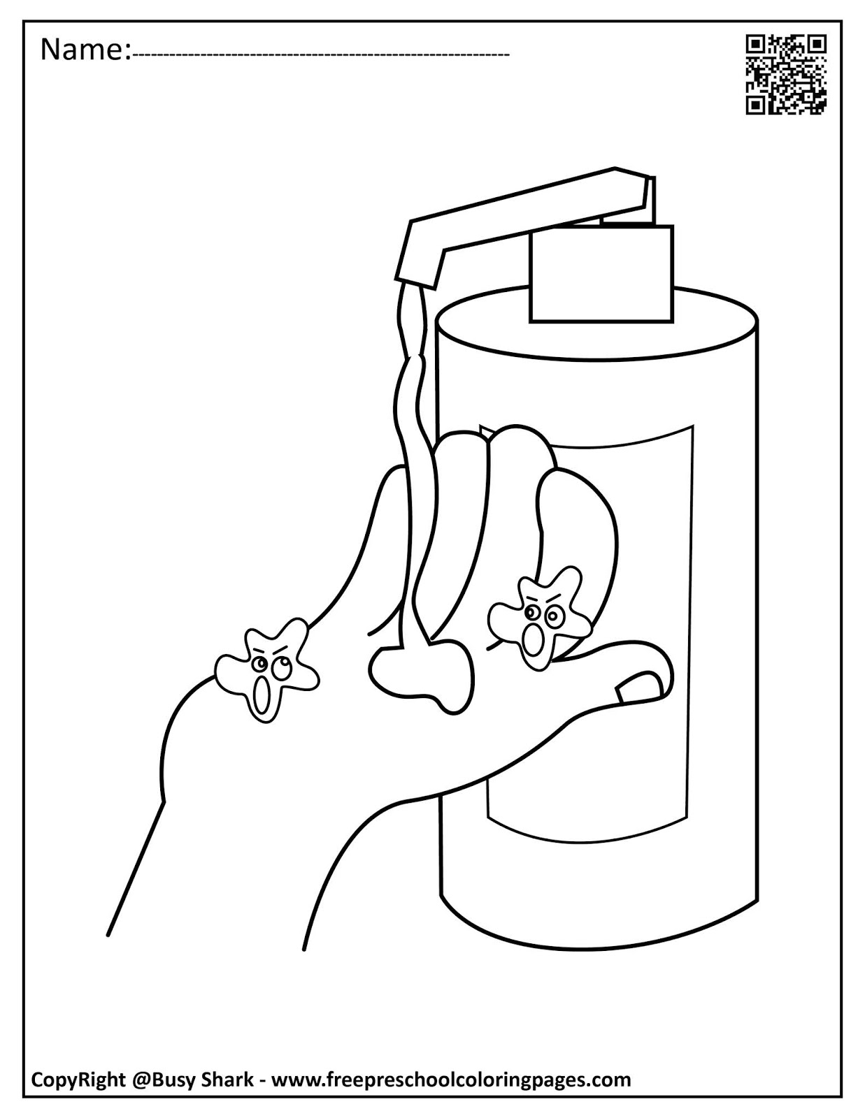Download Set of Hand Washing and germs coloring pages