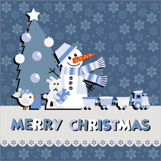 雪だるまのクリスマスカード見本 Christmas notes stickers snowman イラスト素材