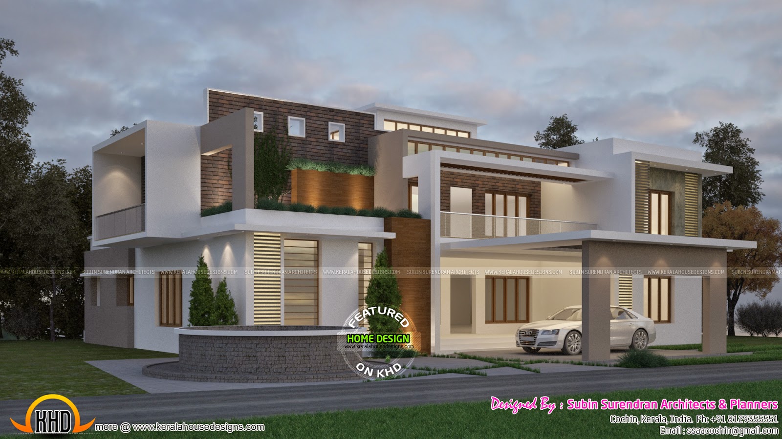  Classic  contemporary house  Kerala home  design  and floor 