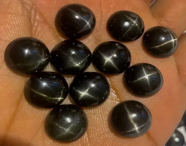 Black Star Diopside cabochons