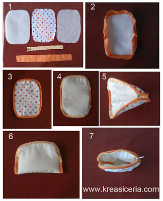 Tutorial dan cara membuat dompet koin dari kain perca