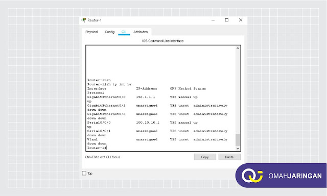 Konfigurasi pada Router 1