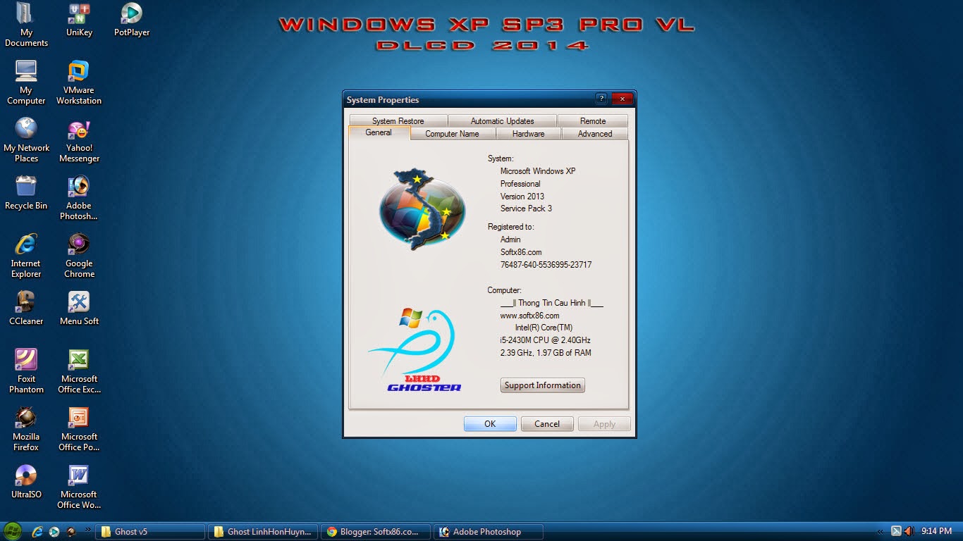 Download Ghost Windows Xp Sp3 Full Sata - Drivers V5 - Bản ghost Win xp Top 1