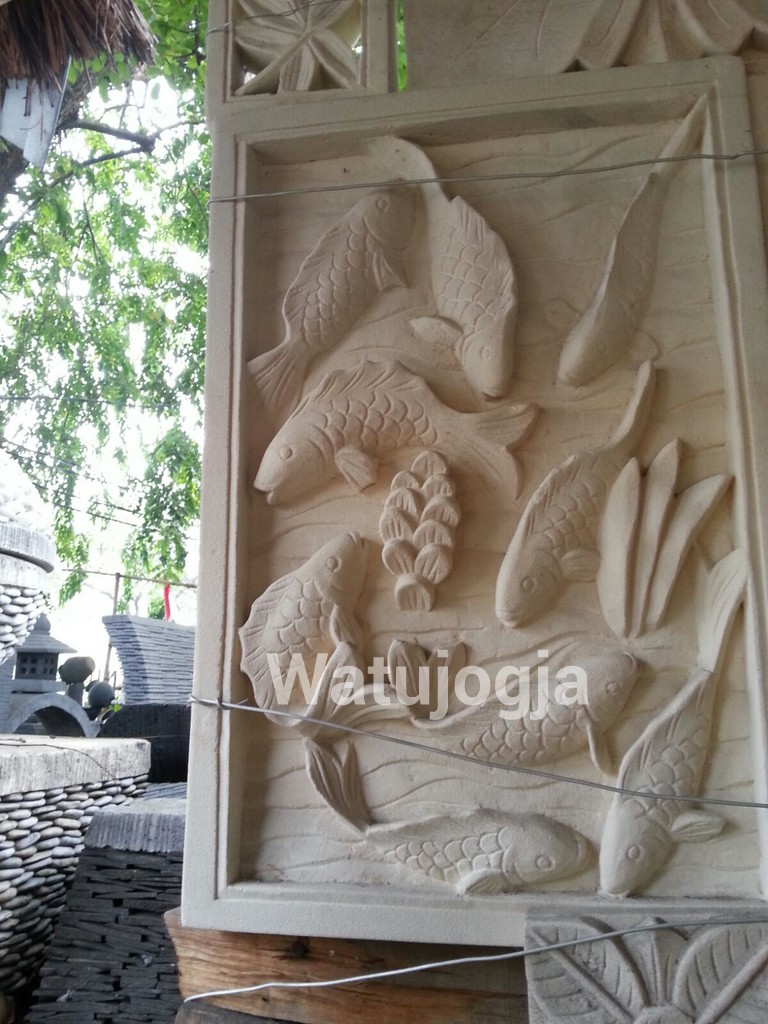 Relief Batu  alam  Ornamen  batu  dinding 