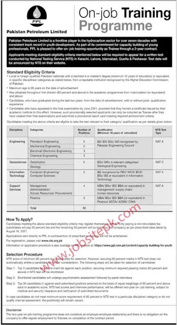 Latest new jobs Pakistan Petroleu1m Limited 2021