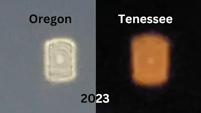 Oregon and Tennessee rectangular shape UFO with symbols.