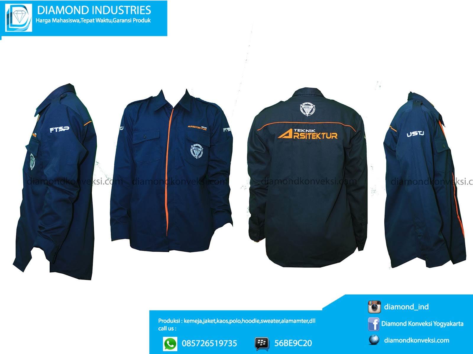 Contoh Dan Desain Kemeja Pdh Pdl CV Diamond Garment Company