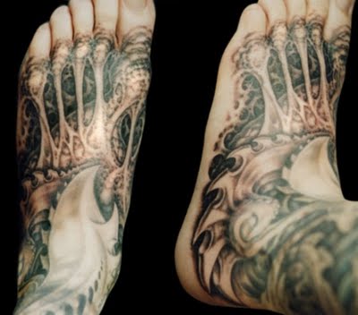 Free Biomechanical Tattoo Flash tattoo on leg tribal biomechanical tattoos