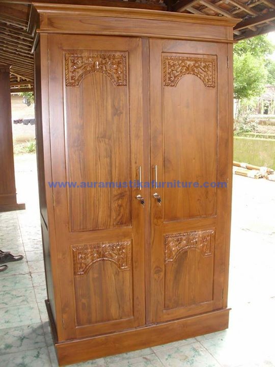 42 Model  Lemari Pakaian Kayu Jati 2 Pintu  Modern 