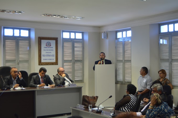 Prof. Zéu Palmeira debate sobre Reforma da Previdência em audiência pública na Câmara Municipal de Ceará-Mirim. 