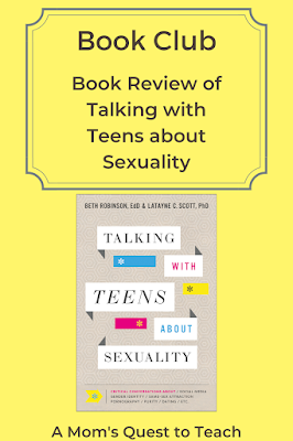 Book Club: Book Review of Talking with Teens about Sexuality; book cover of Talking with Teens about Sexuality; A Mom's Quest to Teach