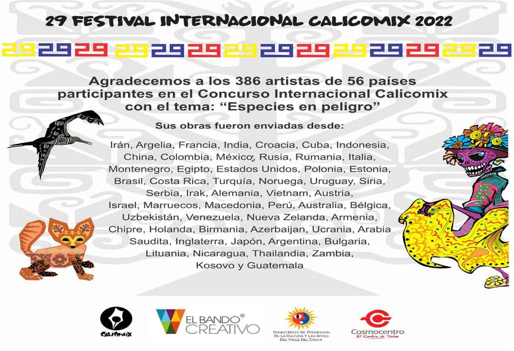 List of Participating Countries in the 29th Calcomix International Festival in Colombia