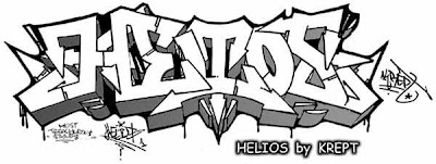 3D graffiti art alphabet helios by KREPT