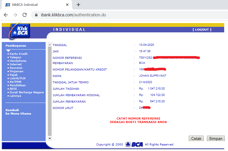 Cara Membayar Tagihan Kartu Kredit BCA Melalui Klikbca