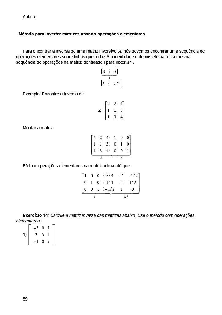 inverter matrizes