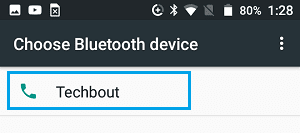 اختر جهاز Bluetooth لنقل الملفات إليه