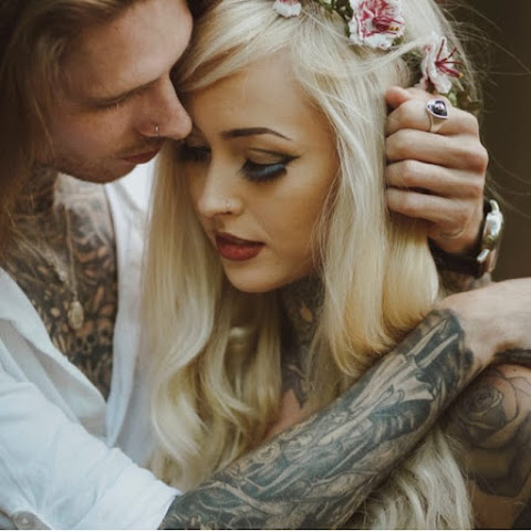 Magical Engagement Shoot Of Stunning Tattooed Couple In The Woods