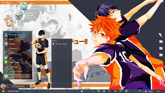 [Theme Win 7] Haikyuu!! By Bashkara