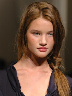 Rosie Alice Huntington Whiteley Straight Side Braid Hairstyle