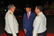 Momen Akrab Presiden ke-6 SBY, Presiden ke-7 Jokowi dan Prabowo di Parade Senja HUT TNI di Kemhan