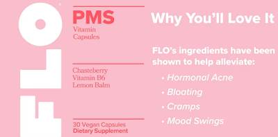 FLO Vitamins Review Benefits help alleviates hormonal acne, bloating, cramps and mood swings