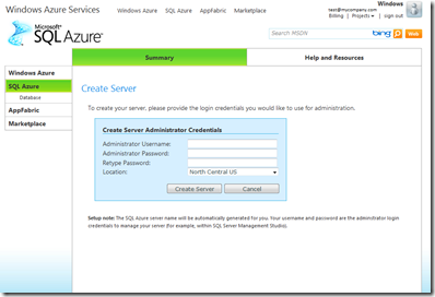 Create Azure SQL