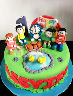 Kue Ulang Tahun Doraemon dan Teman-Teman