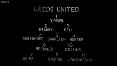 Sprake Reaney Bell Greenhoff charlton hunter bremner collins giles storrie johanneson