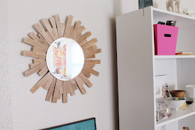 starburst mirror, DIY, mirror, homemade, craft, bar car, inexpensive, project, sunburst mirror, pink, A Hammer & Heels