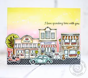 Sunny Studio Stamps: City Streets Downtown Shops Friendship Card by Lexa Levana.