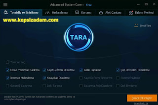 Advanced SystemCare 9 Ucretsiz indir Bilgisayar Hizlandirma Programı