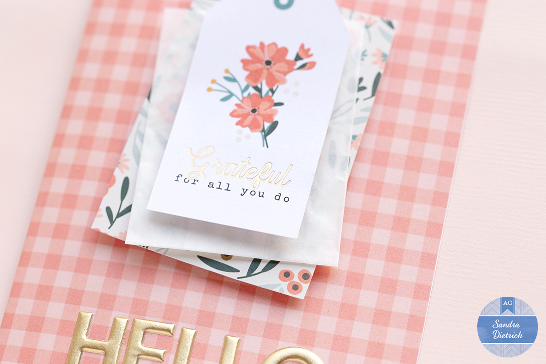 Hello Fall card with layered embellishment