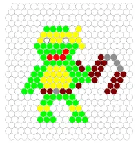アクアビーズ図案 ミュータント・タートルズ ミケランジェロ