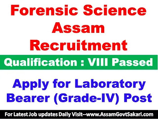 Forensic Science Assam Recruitment 2020