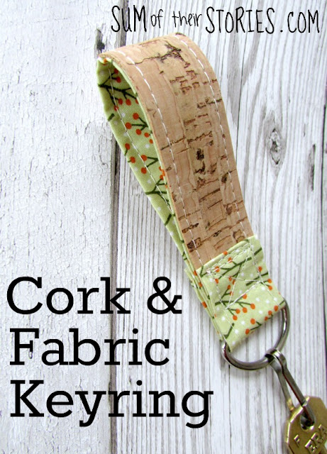 Cork and fabric Keyring