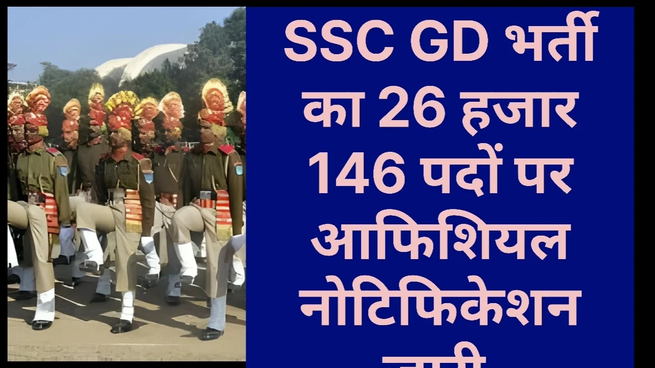 SSC GD भर्ती का 26 हजार 146 पदों पर आफिशियल नोटिफिकेशन जारी