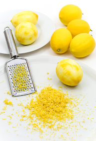 Lemon zest home grown lemons on table