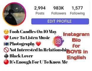 instagram bio for boys in english