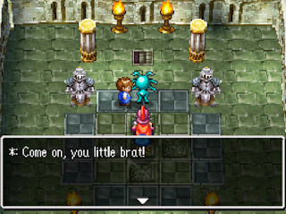 Ragnar catches sight of one of the captured children in Loch Tur, a dungeon in Dragon Quest IV.