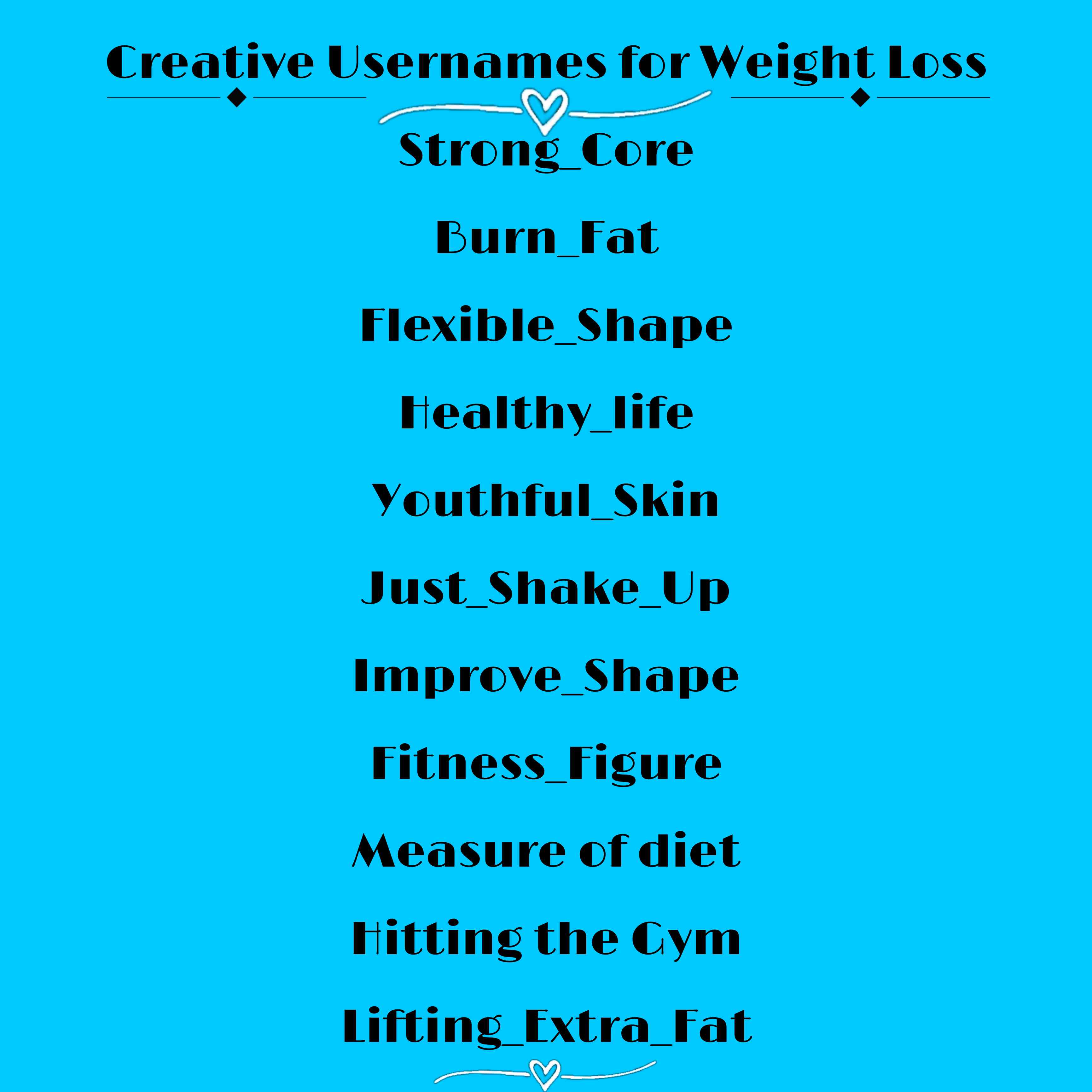 Creative Usernames for Weight Loss