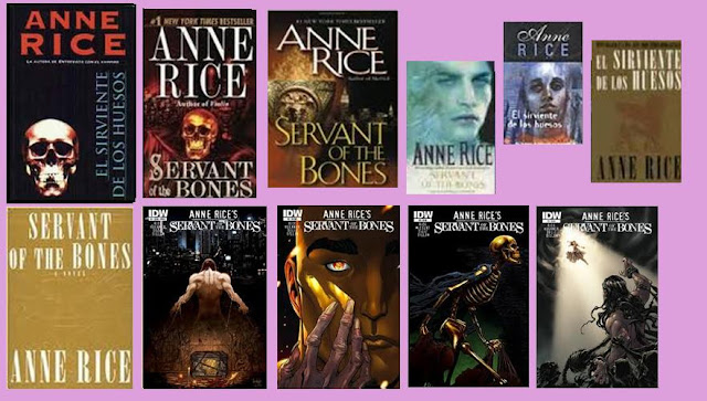 Portadas del libro de fantasía El sirviente de los huesos, de Anne Rice