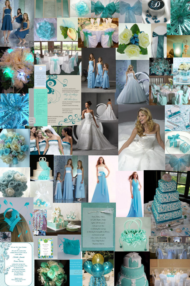 teal wedding flowers